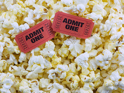 娱乐食物门票玉米电影准入小吃爆米花背景图片
