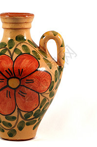 含油漆的陶瓷锅文明投手商品陶器花盆手工业艺术品手工花瓣制品图片