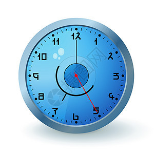 蓝时钟蓝色警报圆形手表小时金属插图背景图片