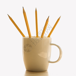 咖啡杯里的铅笔商业物体办公用品杯子办公室笔筒正方形图片