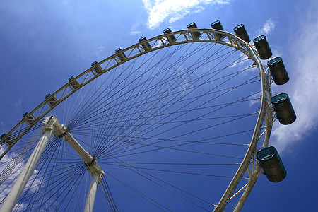 新加坡飞轮天空蓝色世界纪录传单车轮街道图片