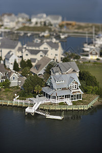 沿海家园支撑海洋高角度盐水建筑学照片住宅水路住房村庄图片