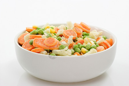 冷冻食品维生素食物冷冻热量绿色烹饪玉米菜花农业产品背景图片
