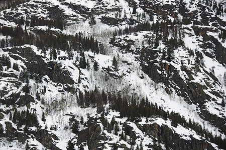 雪覆盖了山边角度风景季节鸟瞰图石头岩石地形水平农村天气图片