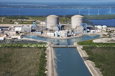 发电厂核电站活力高角度水平技术鸟瞰图力量核电植物工程图片