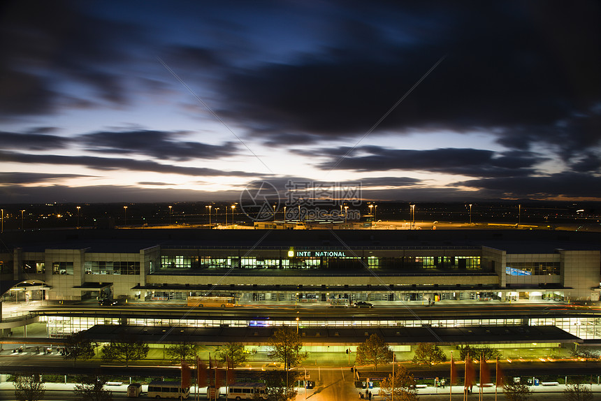 夜间墨尔本机场建筑学照片运输水平建筑国际飞机场建筑物天线旅行图片