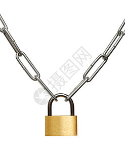 链条和斜锁安全挂锁背景图片