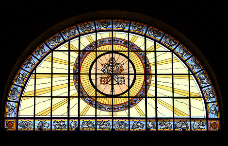 彩色玻璃窗信仰盟约窗户教堂背光杯子教会上帝玻璃圣餐图片