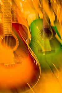 彩色吉他字符串合奏工具场景黄色音乐绿色乐器音乐会背景图片