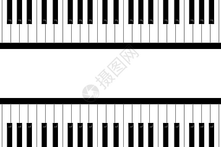 钢琴键盘旋律插图大键黑色白色钥匙背景图片
