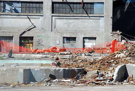 部分拆除的大楼工厂瓦砾经济图片