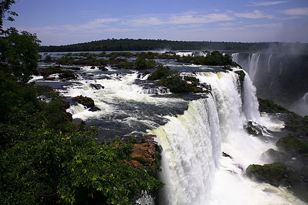 伊瓜苏 Iguazu Iguau 瀑布  大型瀑布淡水岩石高度荒野森林流动绿色图片