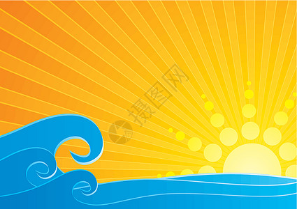 日落在海面上海滩元素作品海洋桌面蓝色天空墙纸设计艺术图片