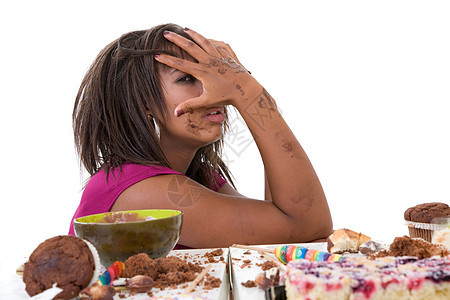 恶心的自己营养糖果贪婪女性女孩女士多样性巧克力食物饮食图片
