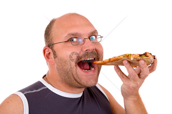 咬一口肥胖胡子秃头减肥食物饮食成人营养男性图片