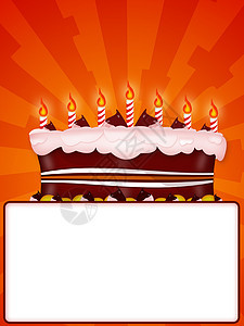 生日蜡烛派对蛋糕火焰纪念日巧克力甜点点燃周年庆典背景图片
