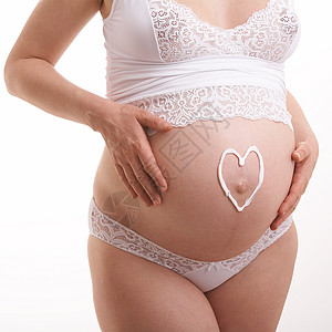 爱的符号符号内衣身体手臂母性母亲大肚腩腹部婴儿奶油压痛图片