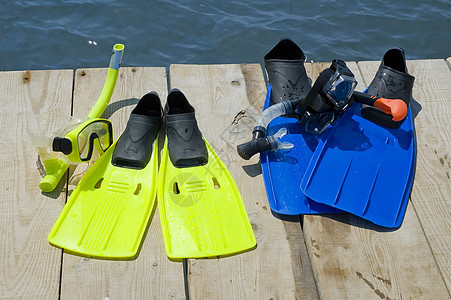 翻页锻炼活动呼吸管旅行面具游泳蓝色热带呼吸冒险图片