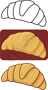 Croissunt 孔滴剪贴小吃面包插图新月早餐食物图片