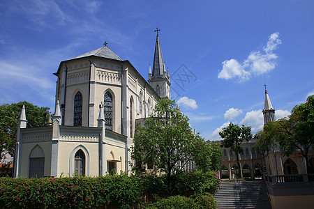 新加坡的Chijmes大教堂颂歌食糜热带殖民图片