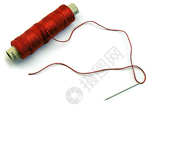 红线和针线白色细绳概念工艺红色缝纫带子刺绣可调爱好图片