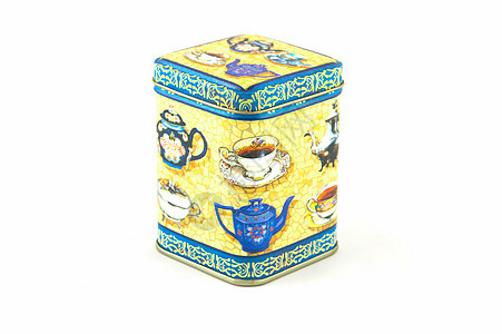 茶叶盒黄铜罐装咖啡包装厨房礼物矩形图片