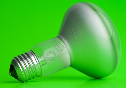 电灯泡玻璃螺纹灯丝灰色金属绿色创新地球力量灯光背景图片