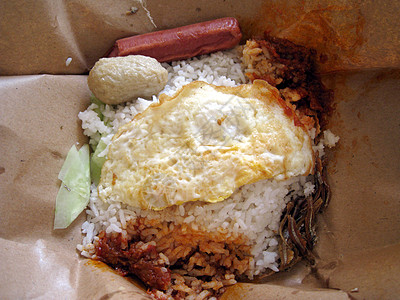 鱼丸米线纳西利玛克油炸鳀鱼食物热狗黄瓜早餐辣椒文化鱼丸马来语背景