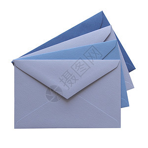 孤立的蓝信封背景图片