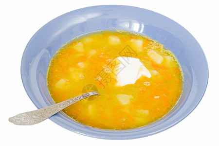 配汤粉节食午餐勺子白色美食草本盘子液体蔬菜图片