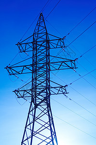 高压电压燃料电力塔单线结构发电电源线工程电源电缆蓝天图片