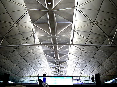 香港机场到达蓝色的高清图片