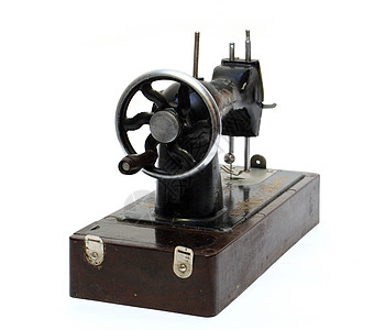 旧旧缝纫机被子纺织品缝纫工厂金属细绳工作工具白色材料图片