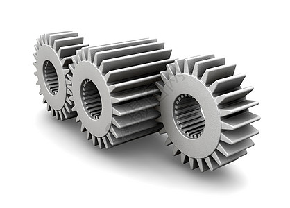 齿轮概念白色工业合金轮子插图机器机械车轮背景图片