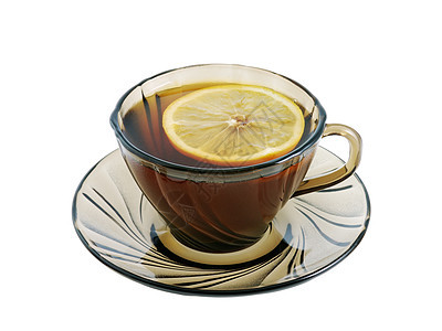 茶加柠檬早餐陶瓷棕色银器反射标签餐厅黑色咖啡厨房图片