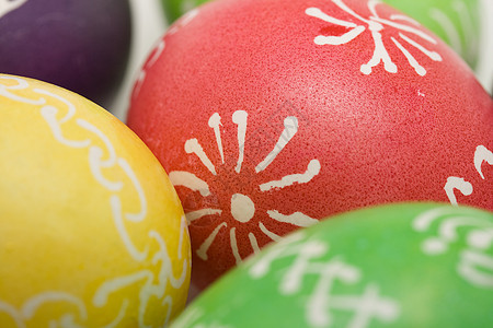复活节鸡蛋装饰手工季节性红色食物传统装饰品背景图片