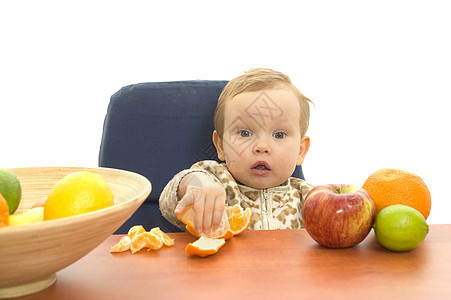 宝宝吃水果食物免疫孩子橙子柠檬女孩图片