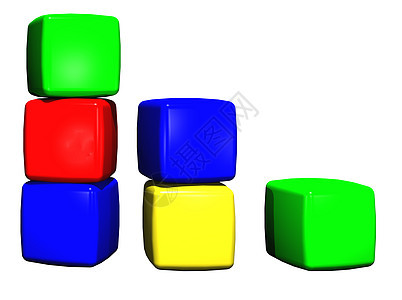 积木操场学习盒子游戏立方体逻辑童年蓝色正方形黄色图片