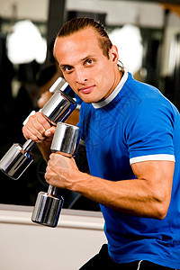 我喜欢合身气概肌肉镜子训练生活方式金属蓝色男子反射运动图片