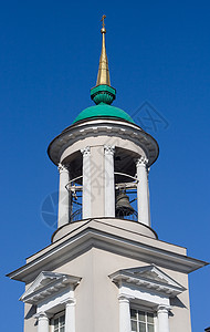 莫斯科教堂noy教堂 莫斯科Pyattitskoe采样仪信仰钟楼树叶宗教建筑学绿色建筑窗户圆顶教会背景