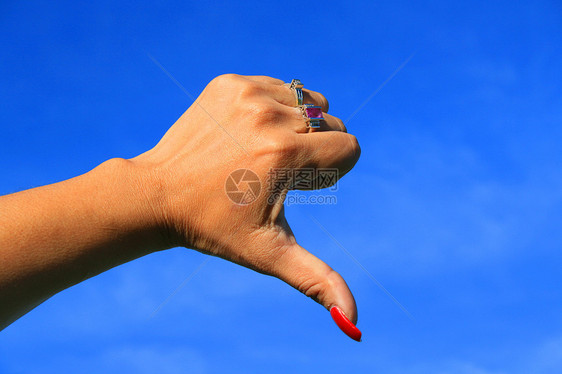 缩略图下标符号天空异议指甲金子蓝色女性手势讲话情感拇指图片