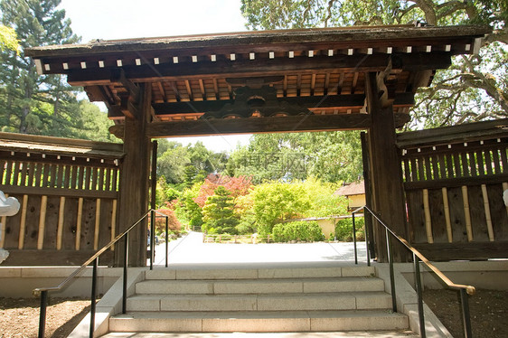 日本花园绿化公园冥想树林反射竹子花园园林晴天池塘图片