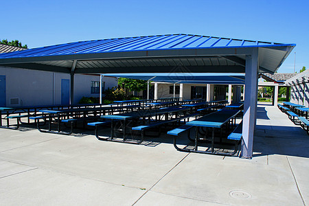 户外餐厅午餐大学天空食物膳食路面学生咖啡店蓝色校园图片