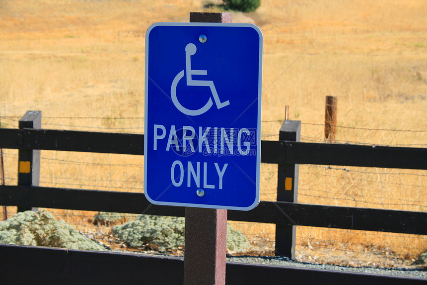 残疾人泊车专用标志公园街道法律白色汽车车道发动机执照蓝色安全图片