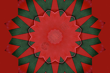 圣诞节颜色中的抽象对称多边形绿色插图计算机背景图片