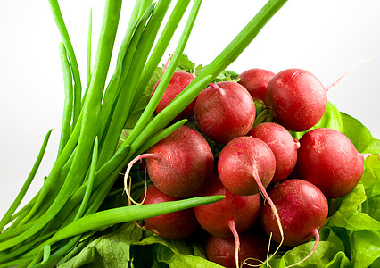 一系列的萝卜 菜和辣椒食物饮食营养绿色农业蔬菜白色生产植物叶子背景图片