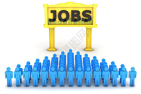 工作职位招聘插图市场劳动力就业蓝色人群职员公司失业图片