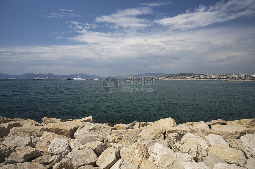 地中海海海洋波浪岩石图片