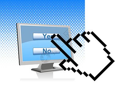 鼠手光标选择“是”按钮图片
