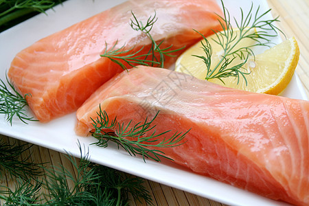 新鲜鲑鱼鱼片食物海鲜烹饪图片